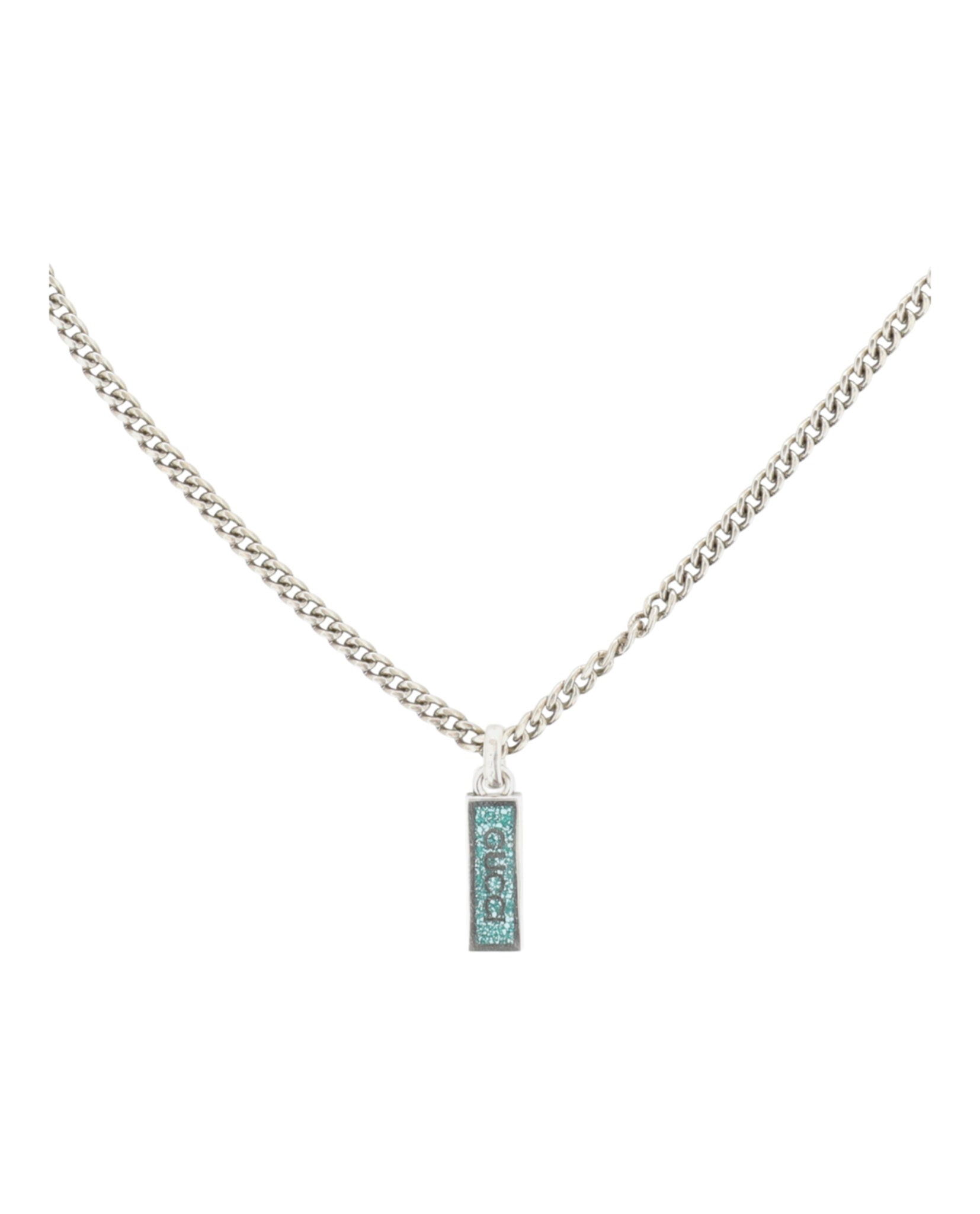 Sterling Silver Logo Plaque Necklace