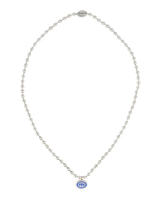 Sterling Silver Interlocking G Boule Necklace