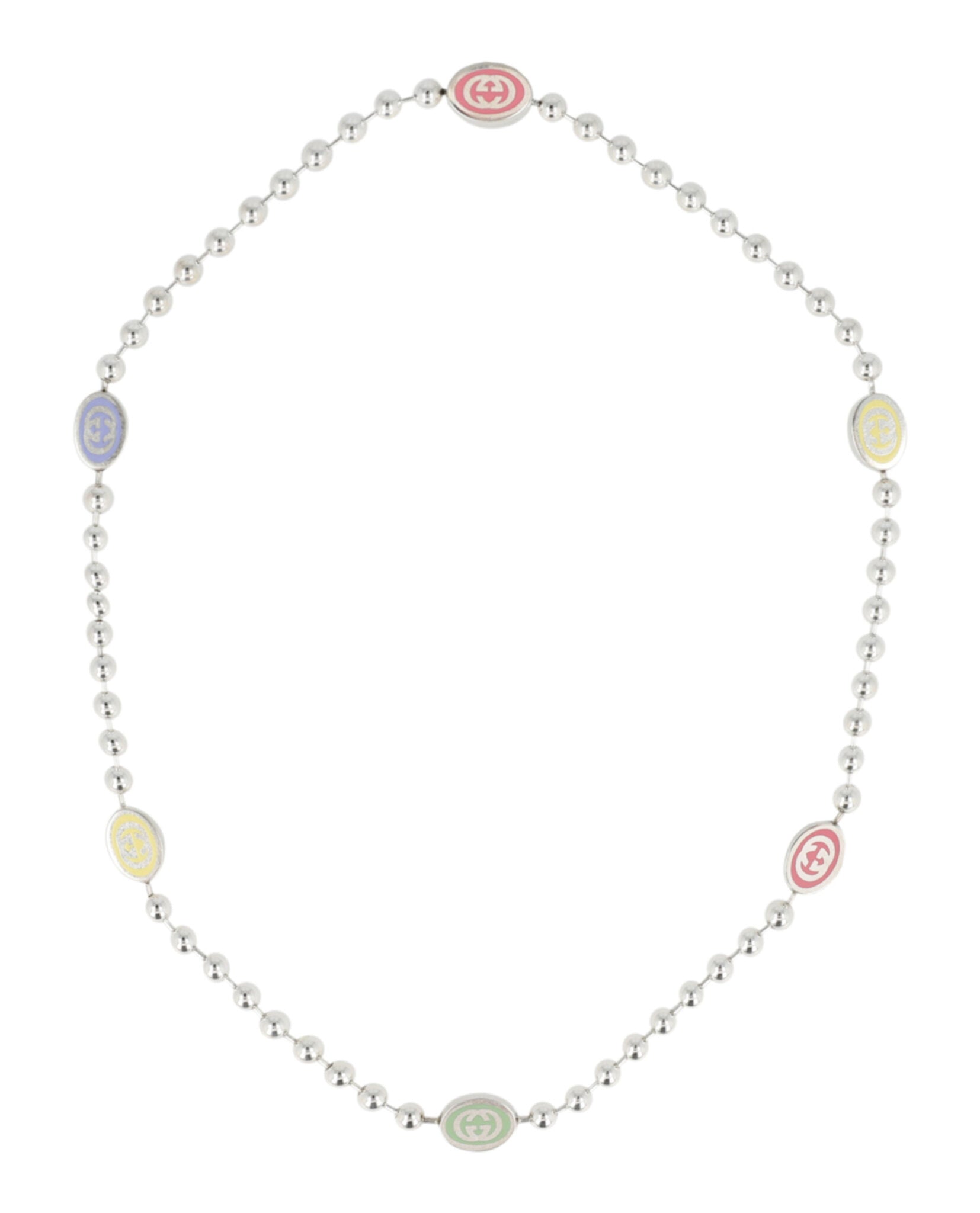 Sterling Silver Interlocking G Boule Necklace