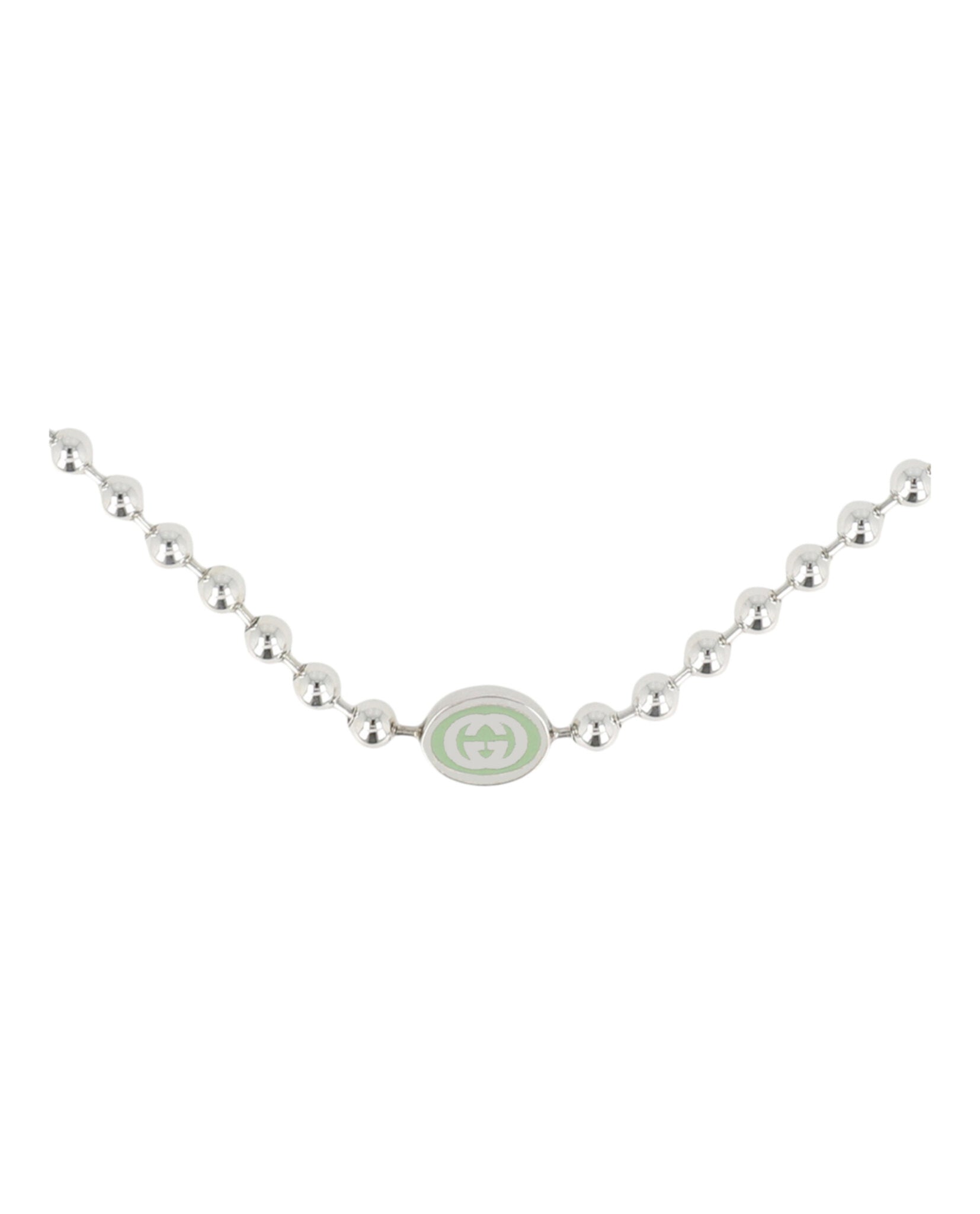 Sterling Silver Interlocking G Boule Necklace