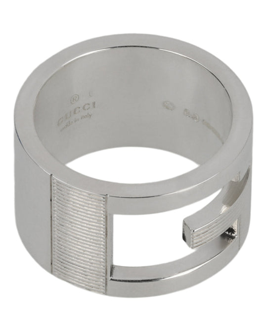 Cutout Geometric G Ring