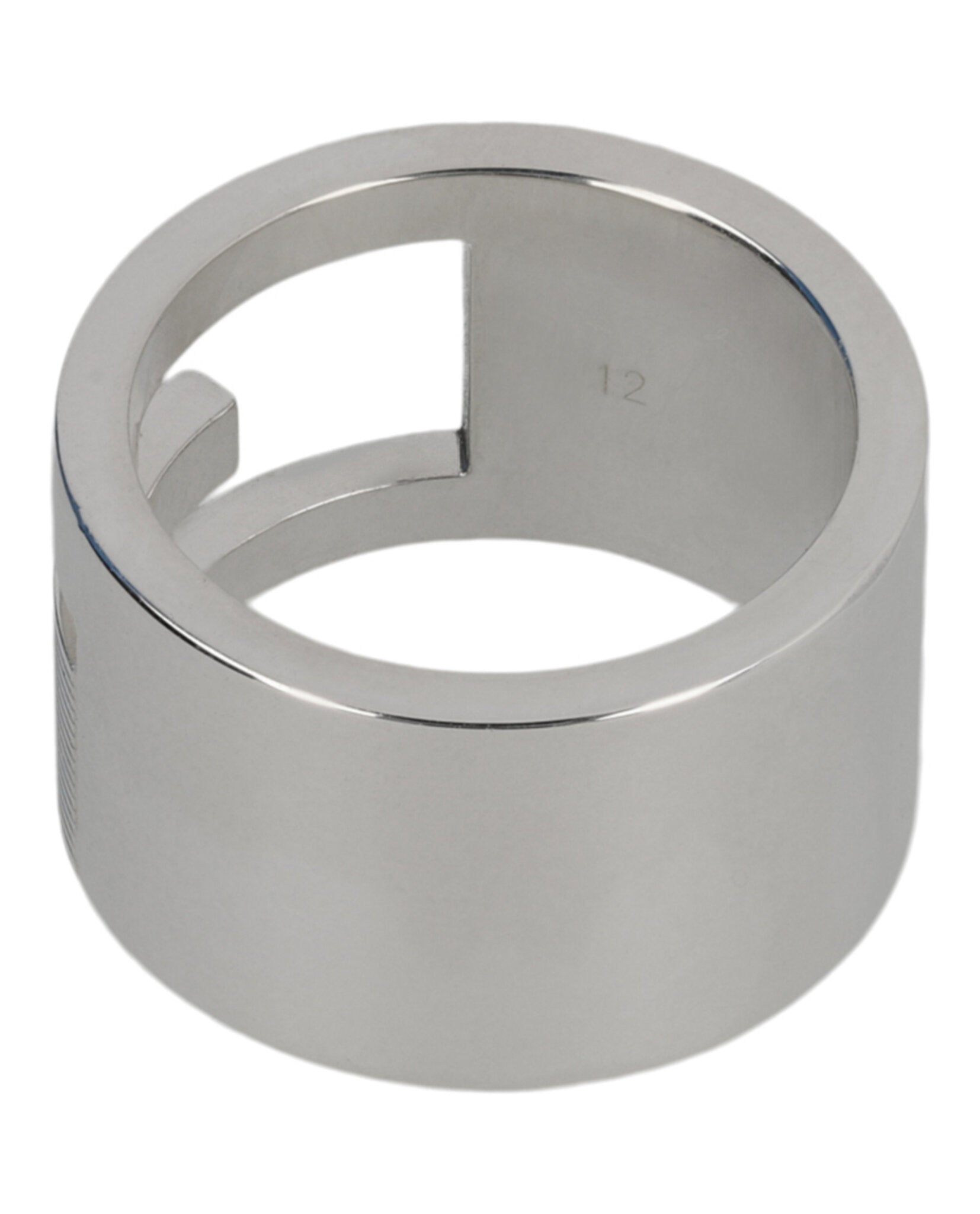 Cutout Geometric G Ring
