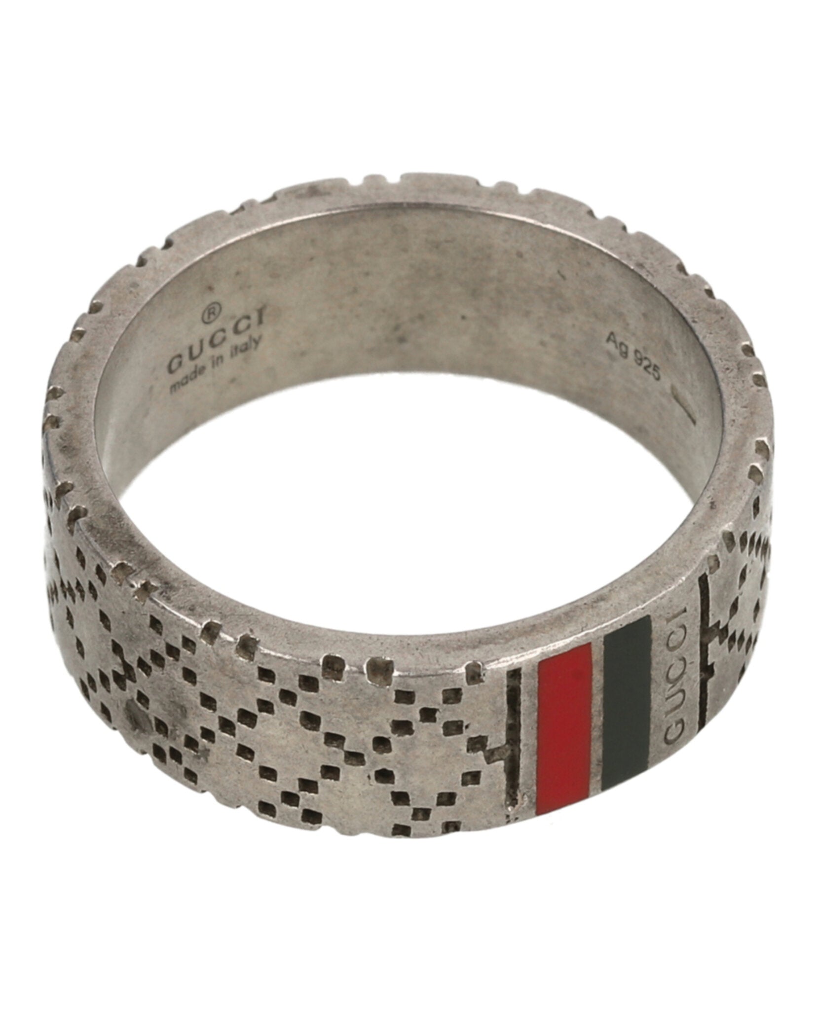 Sterling Silver Diamond Pattern Ring