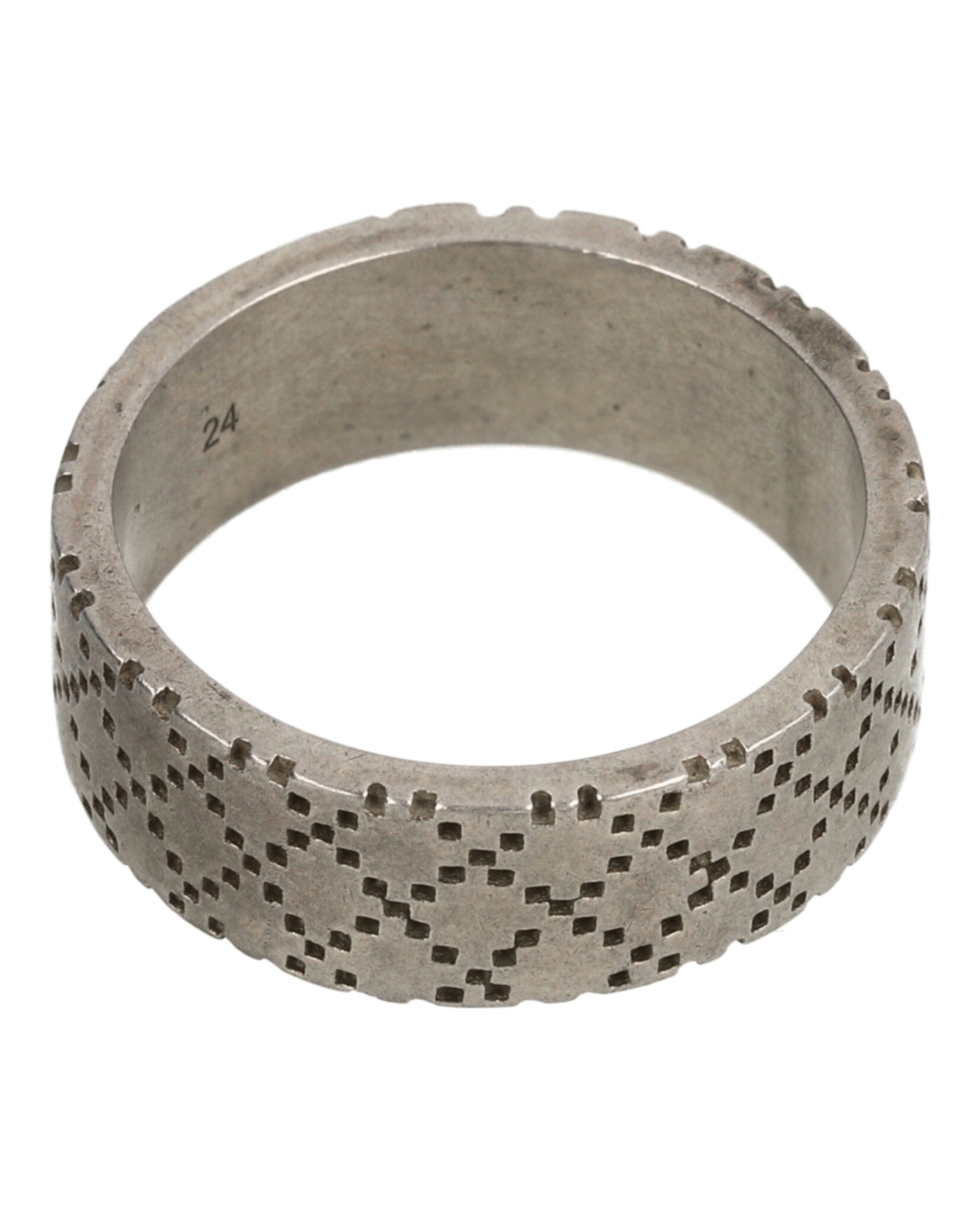 Sterling Silver Diamond Pattern Ring