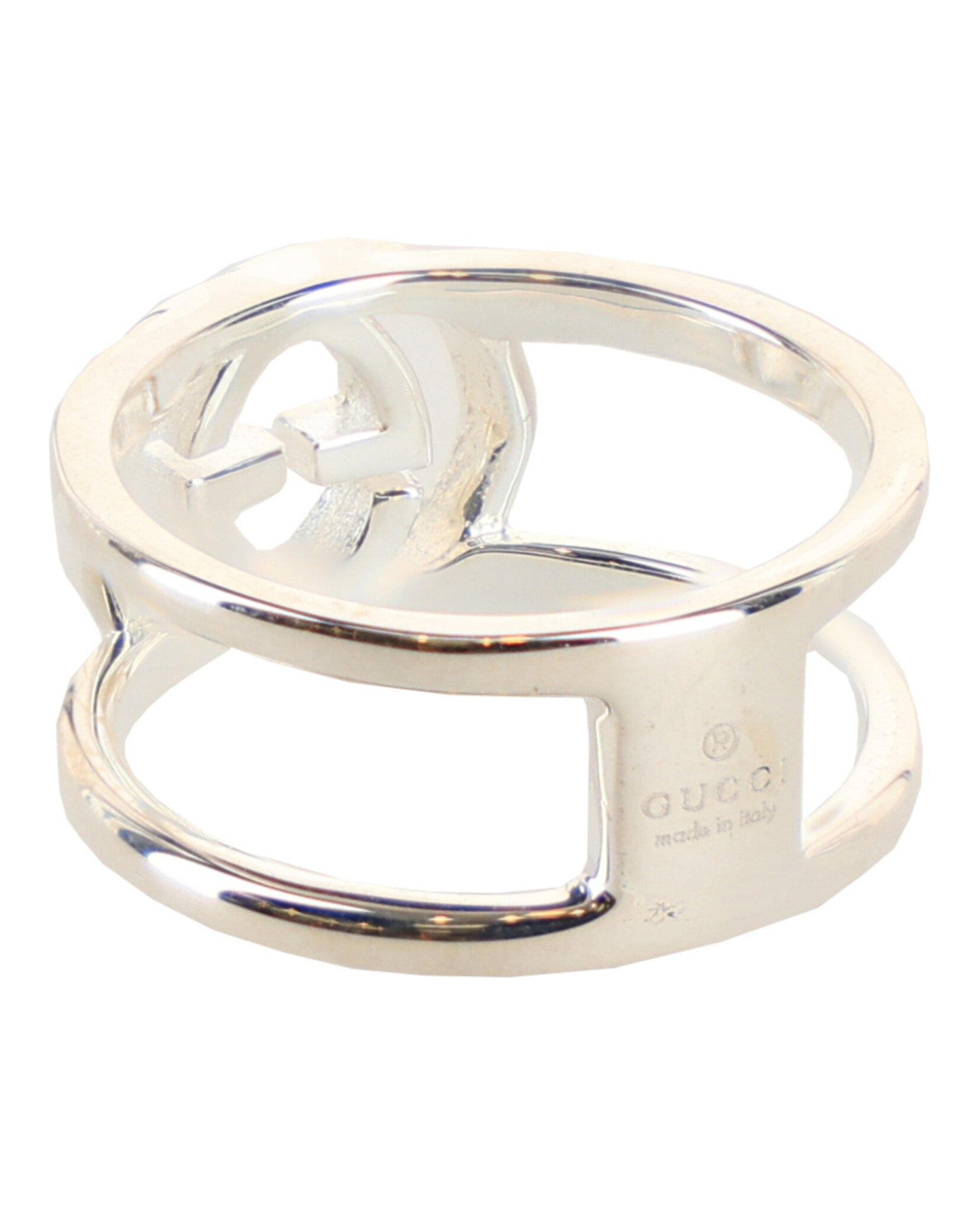 Interlocking G Cutout Silver Ring
