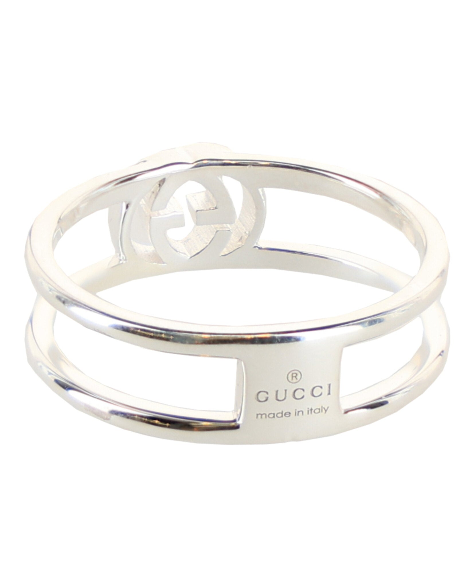 Interlocking G Cutout Silver Ring