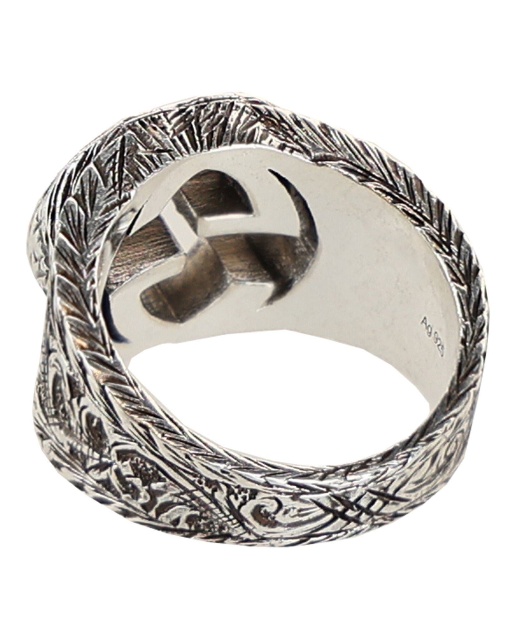 Interlocking G Paisley Silver Ring