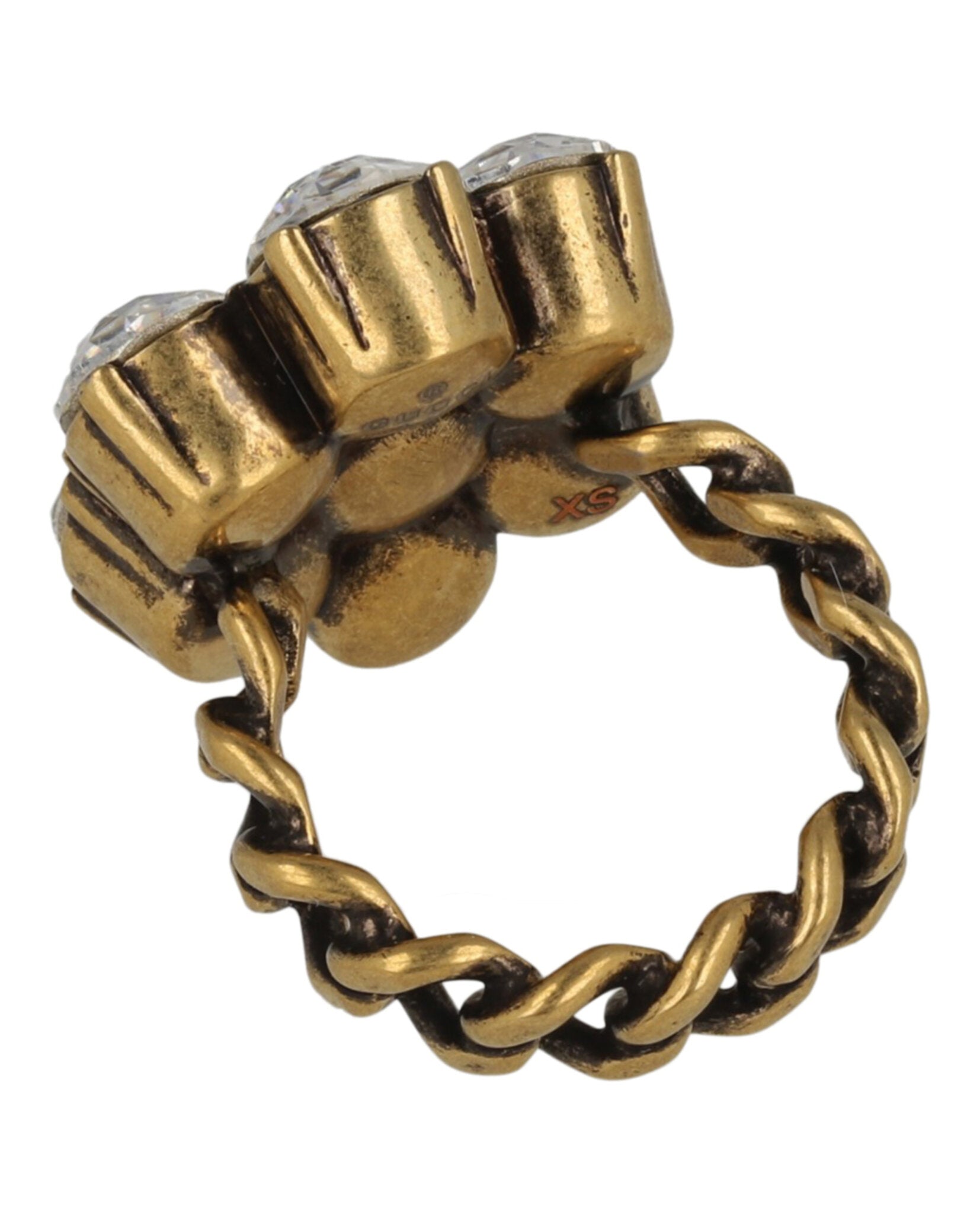 Crystal Double G Cocktail Ring
