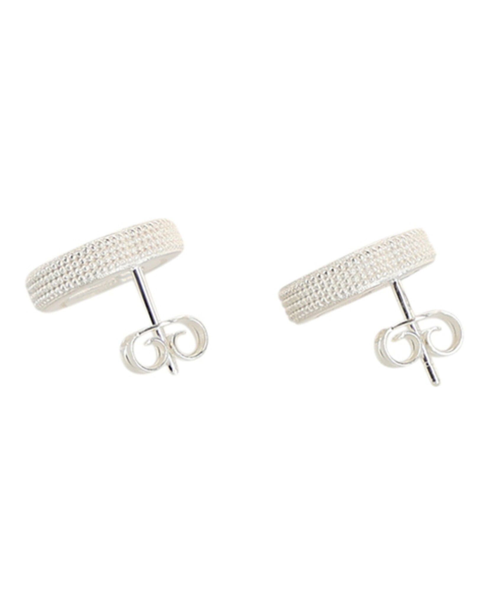 Interlocking G Textured Silver Stud Earrings