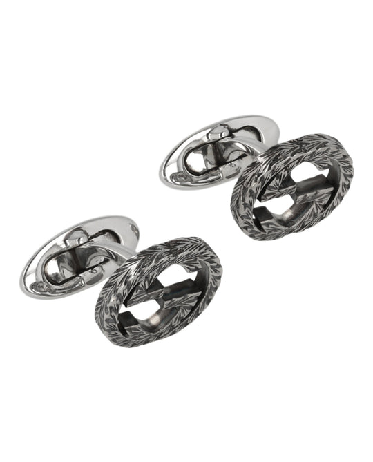 Sterling Silver Interlocking G Cufflinks