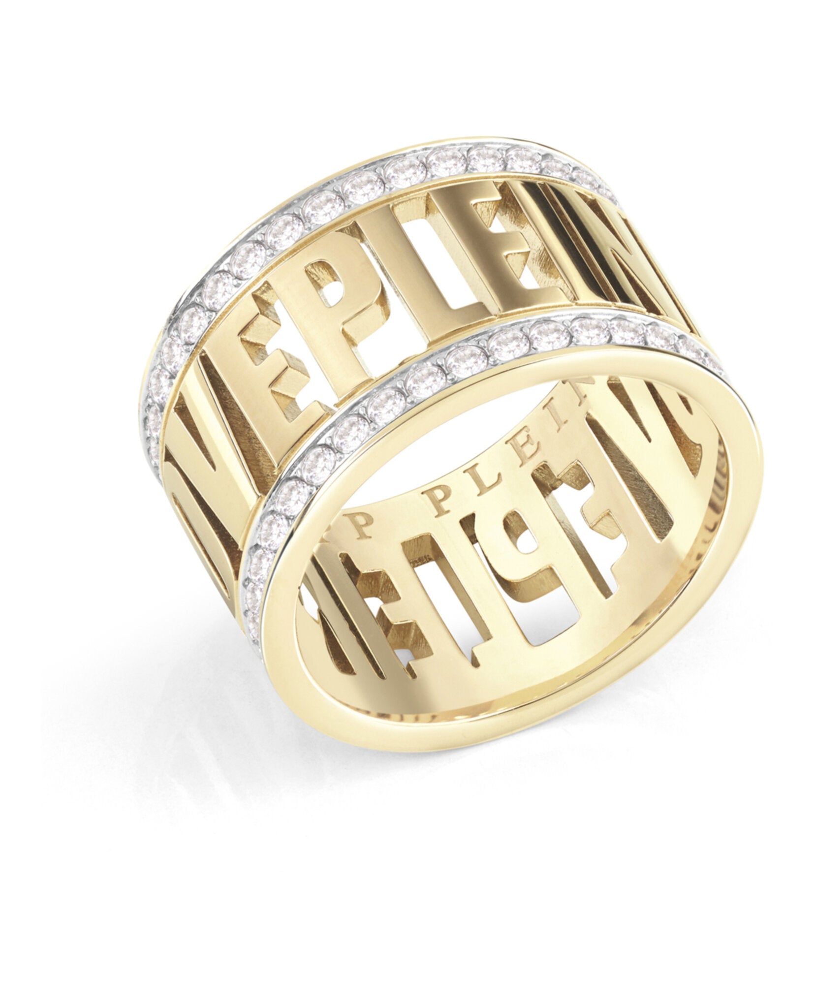 Philipp Plein Lettering Crystal Ring