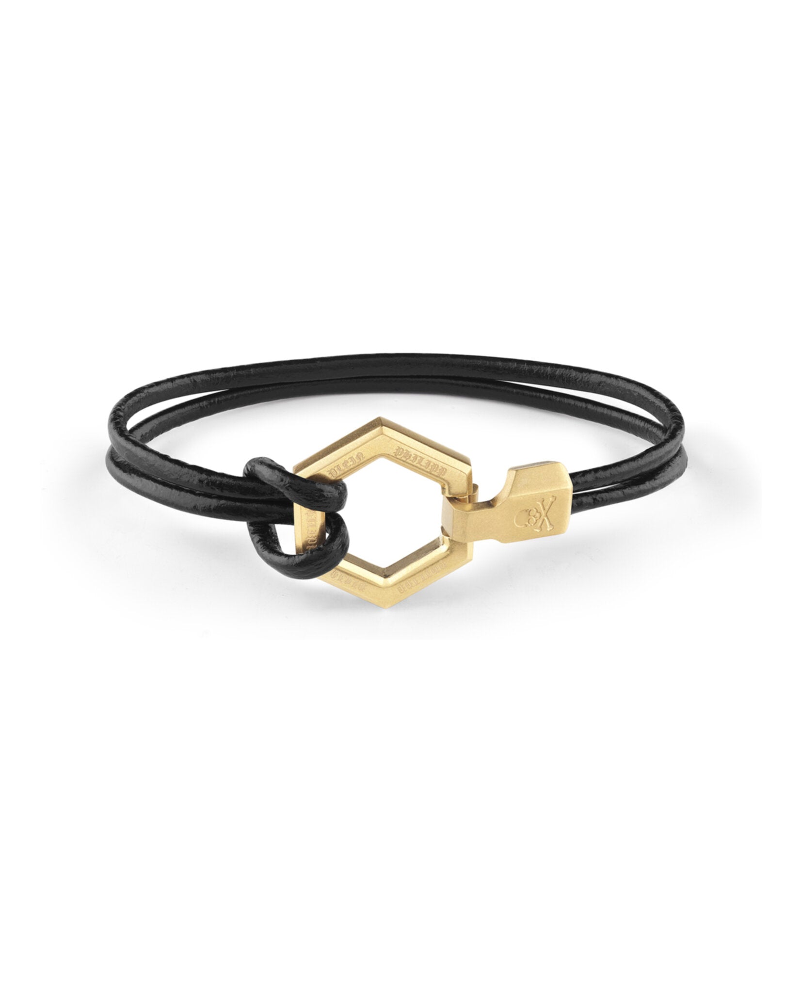 Philipp Plein Hexagon Calf Leather Bracelet