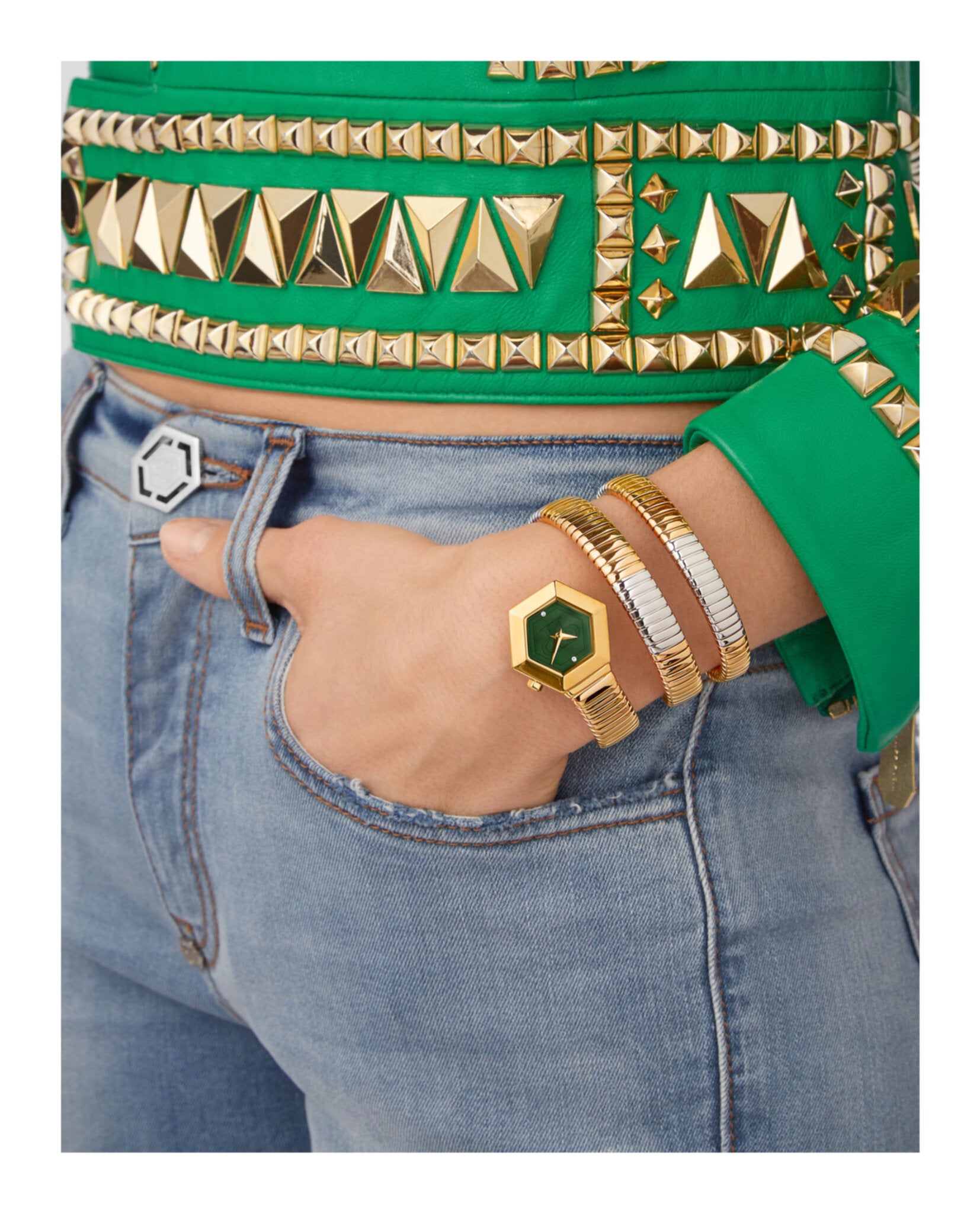 Philipp Plein $nake Hexagon Bracelet Watch