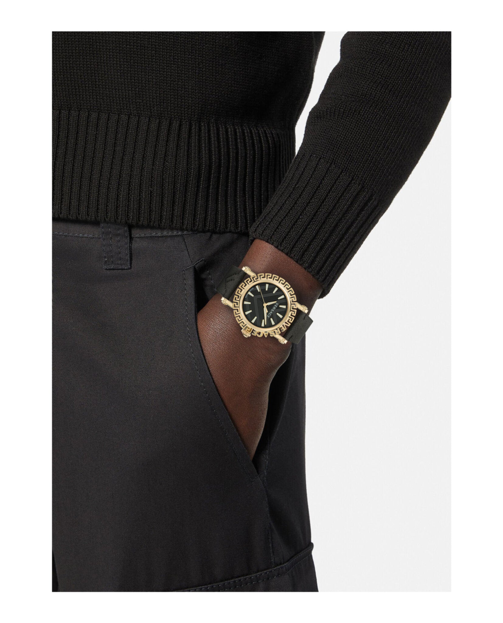 Greca Glam Leather Watch