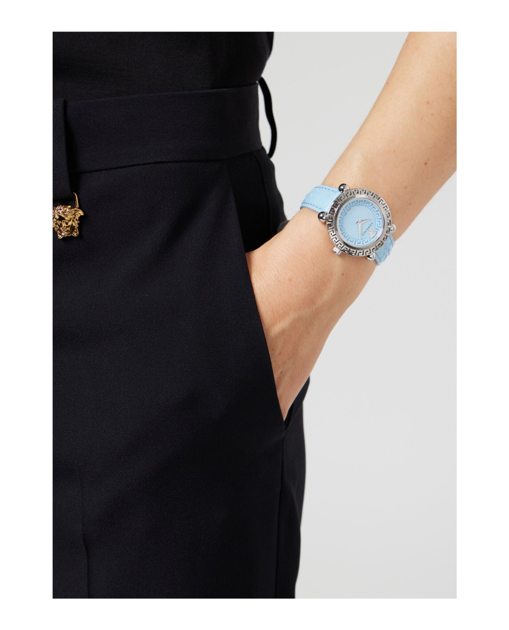 Greca Twist Leather Watch