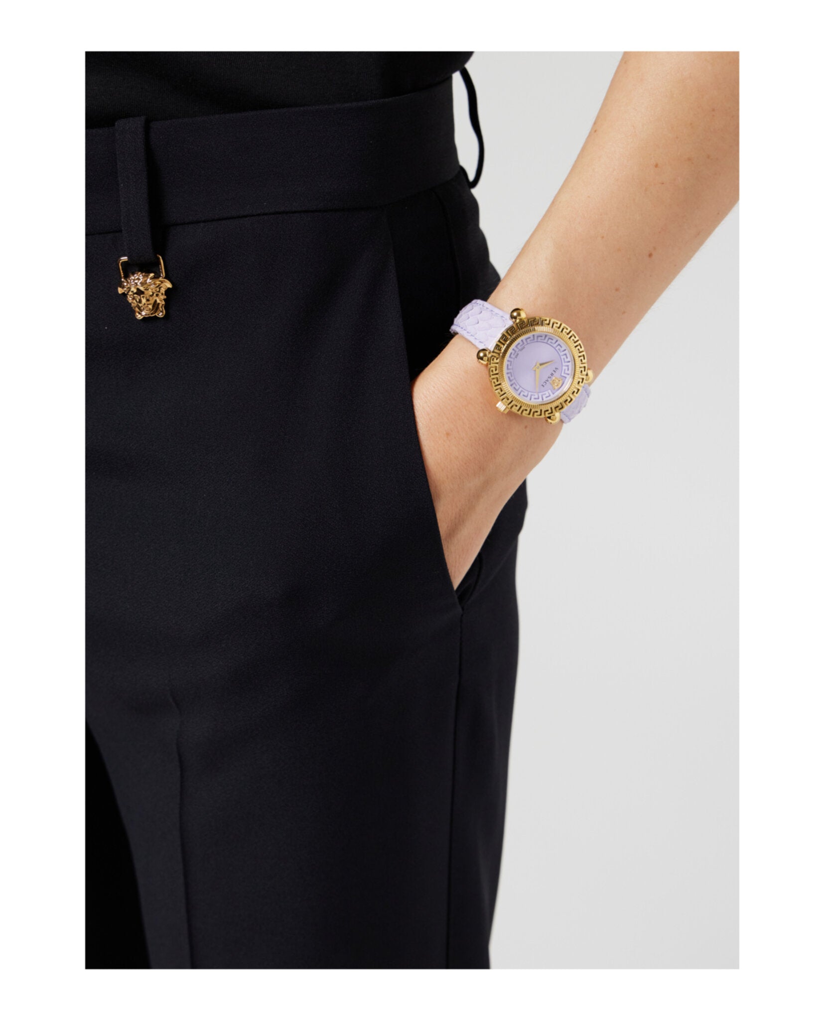 Greca Twist Leather Watch