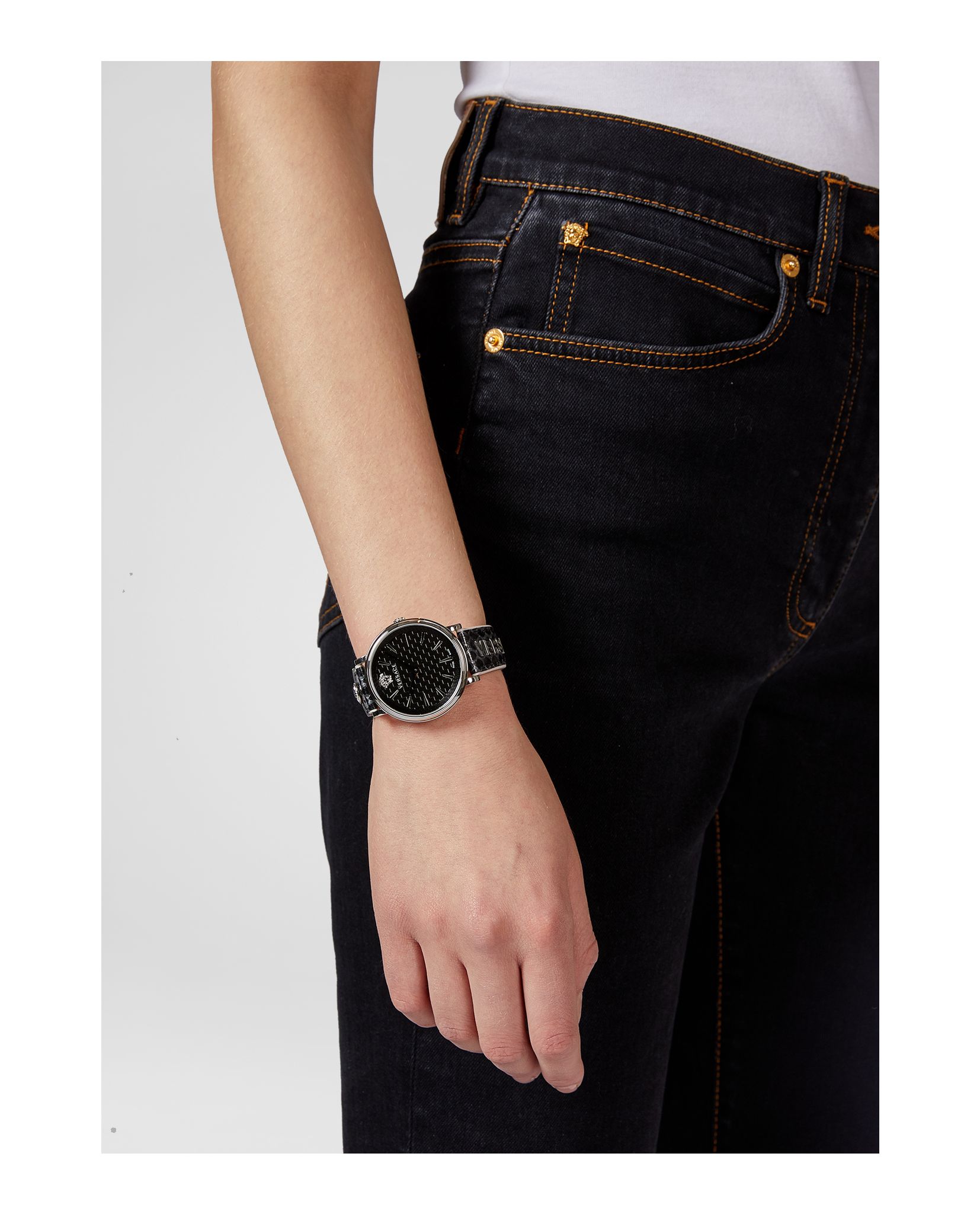 V-Circle Logomania  Leather Watch