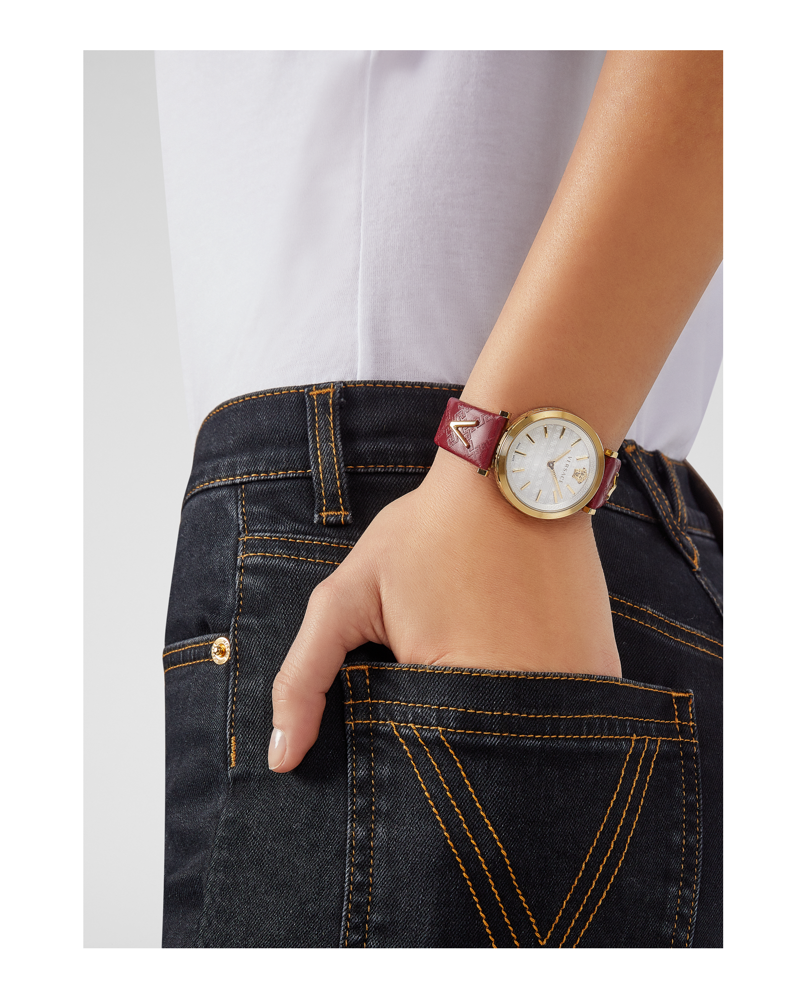 V-Twist Leather Watch