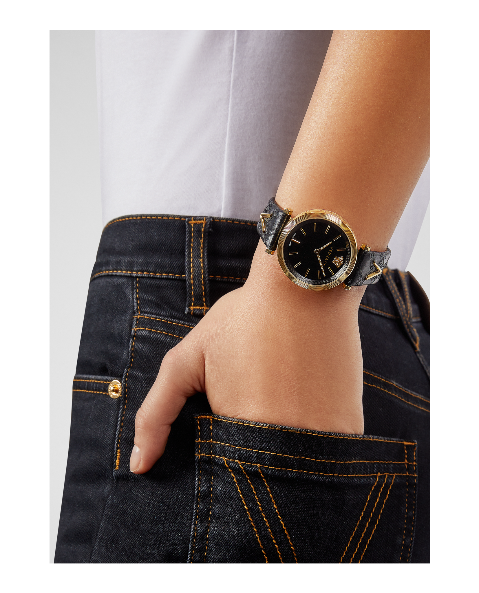 V-Twist Leather Watch