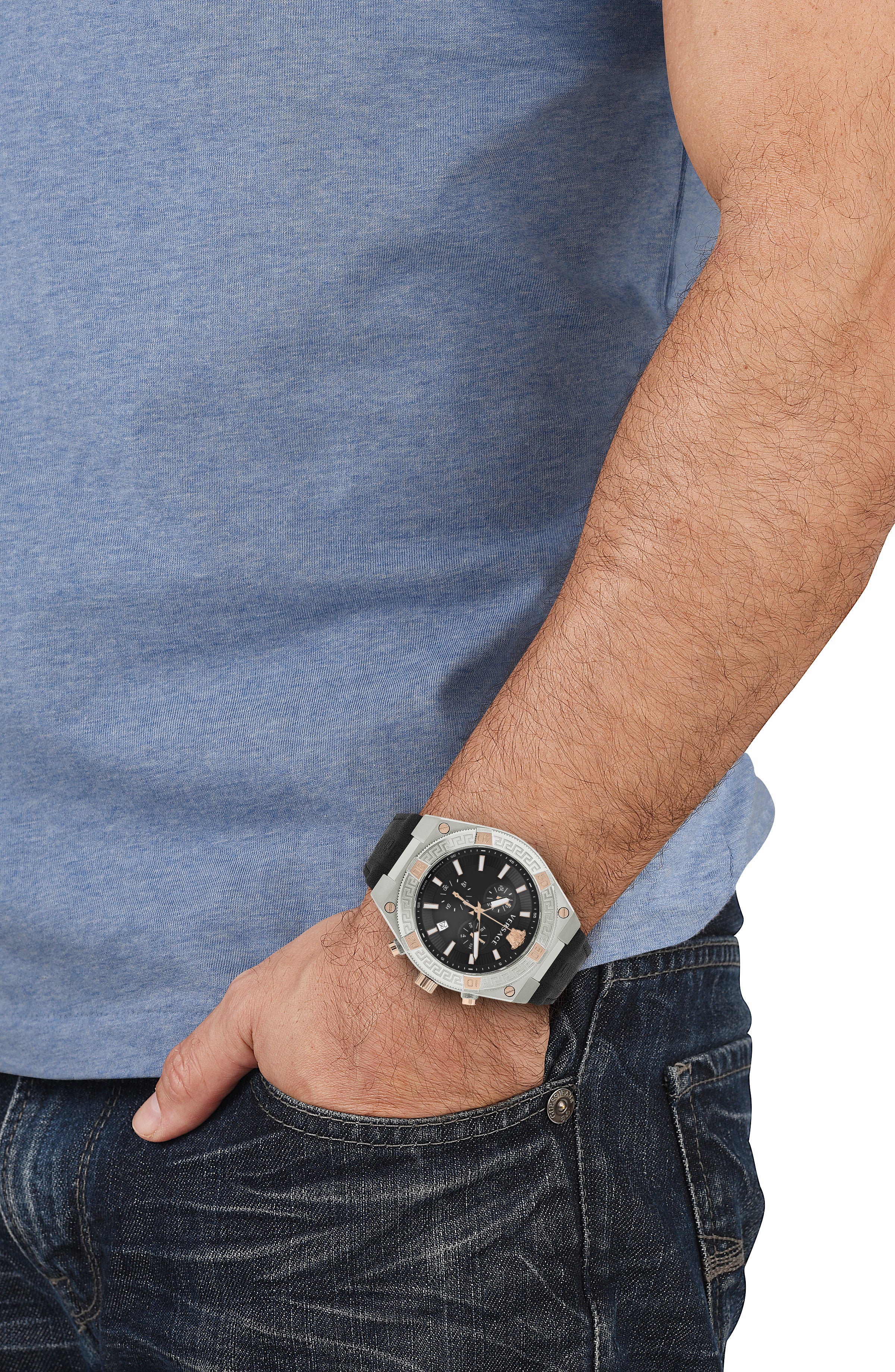 V-Sporty Greca Leather Watch